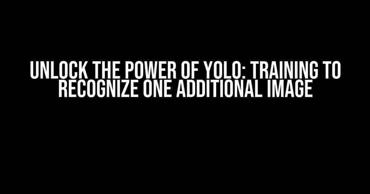 Unlock the Power of YOLO: Training to Recognize One Additional Image